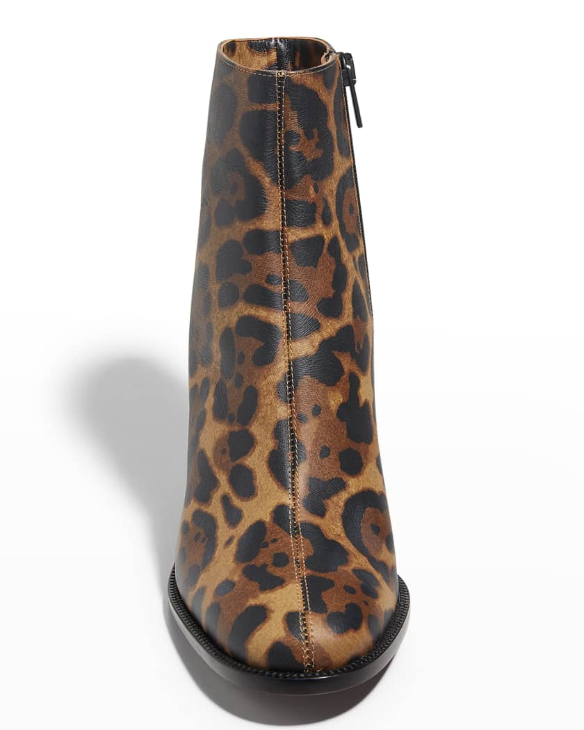 Christian Louboutin Adoxa Leopard-Print Red Sole Booties