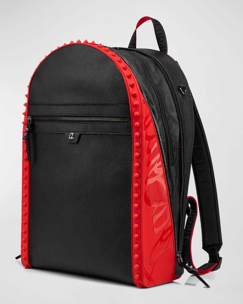 Christian Louboutin Men's Spiked Red Sole Leather Backpack Neiman Marcus