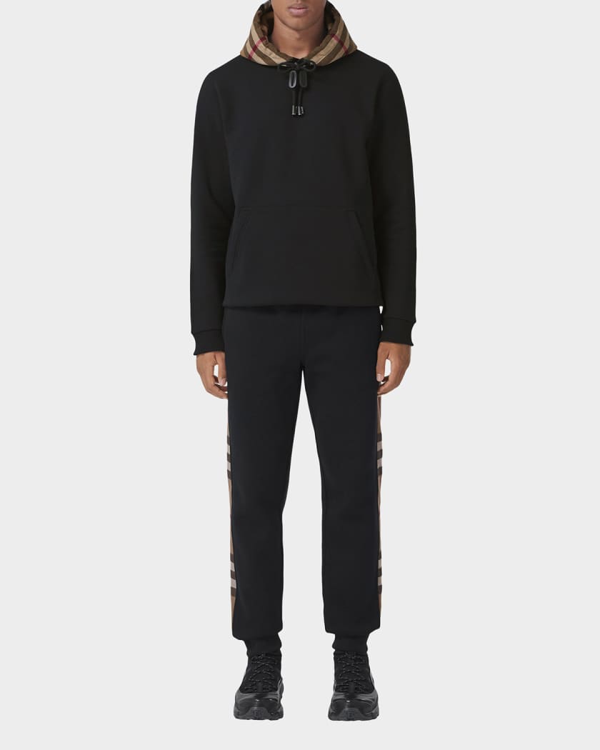 Men's Check-Hood Pullover Sweatshirt