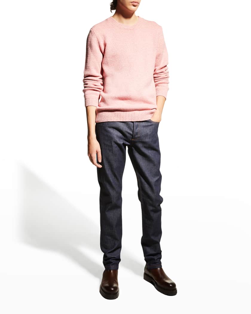 A P C Men S Solid Wool Sweater Neiman Marcus