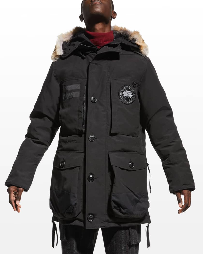 Black parka coat