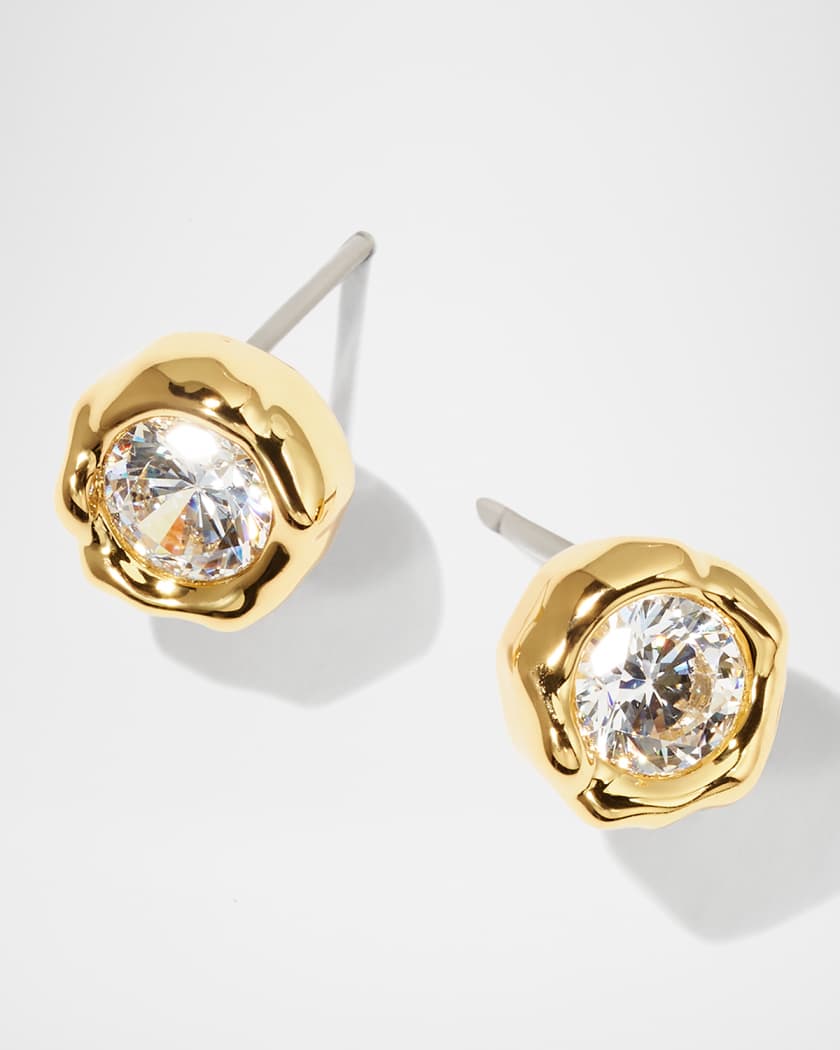Asterales Molten Bezel Stud Earrings