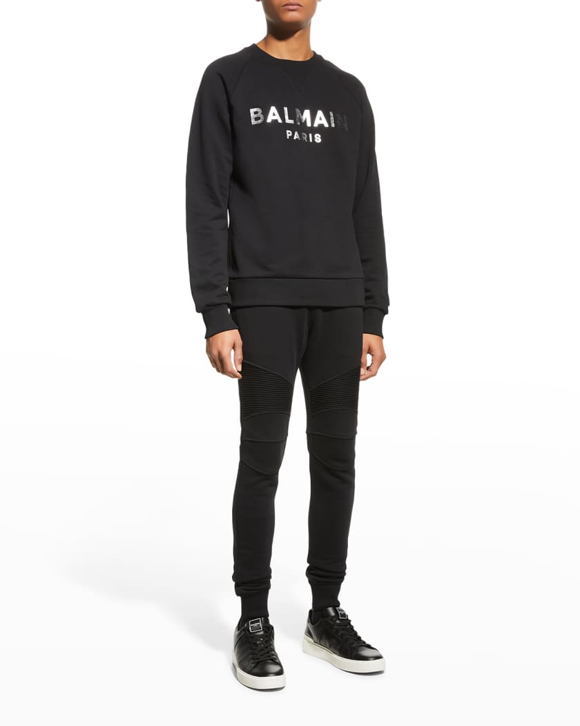 Balmain Men's Rib-Panel Sweatpants | Neiman Marcus