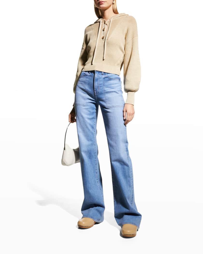 Crosbie Wide-Leg Jeans with Pocket Details