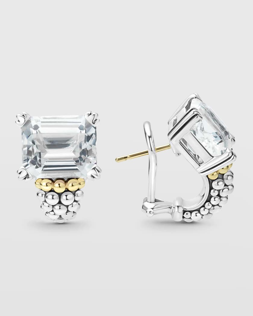 LAGOS Glacier Two Tone 12x10mm Half Hoop Earrings Neiman Marcus