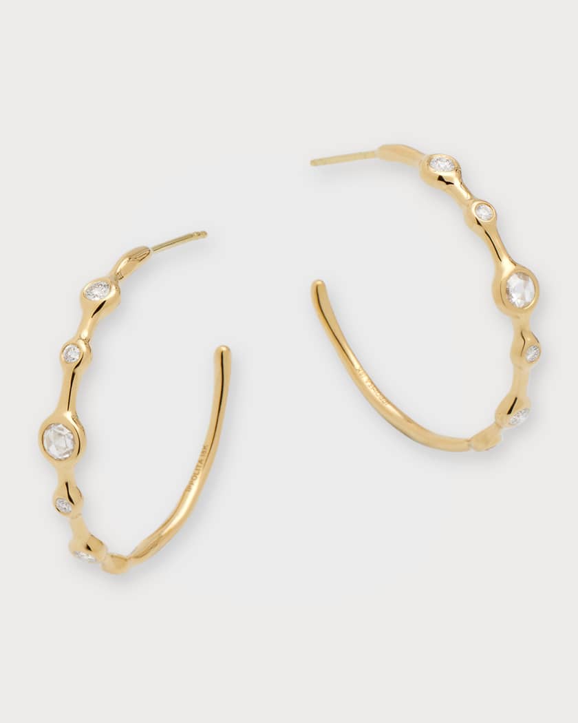 Ippolita Superstar 18K Yellow Gold Hoop Earrings with Diamonds