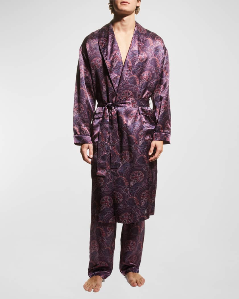 Majestic Men's Paisley Silk Shawl Robe