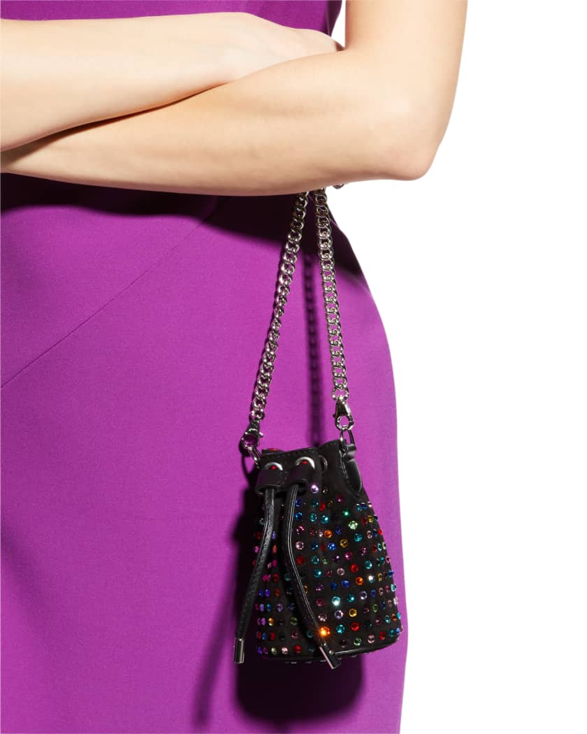 Christian Louboutin Marie Jane Crystal-Beaded Mini Bucket Bag