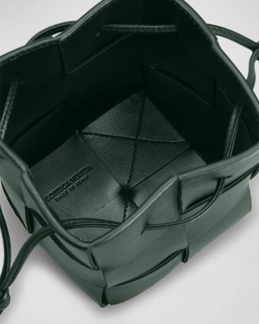 Bottega Veneta Mini Woven Leather Bucket Bag, New Sauge, Women's, Handbags & Purses Bucket Bags