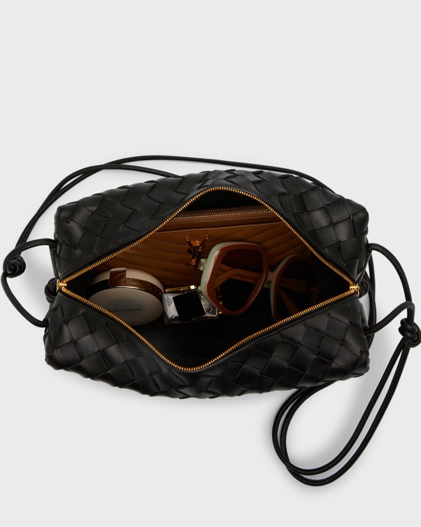 BOTTEGA VENETA  Mini Loop Intrecciato Leather Crossbody Bag
