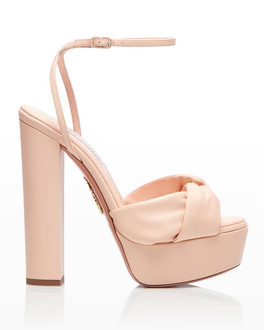 Aquazzura Olie Lambskin Platform Sandals Neiman Marcus