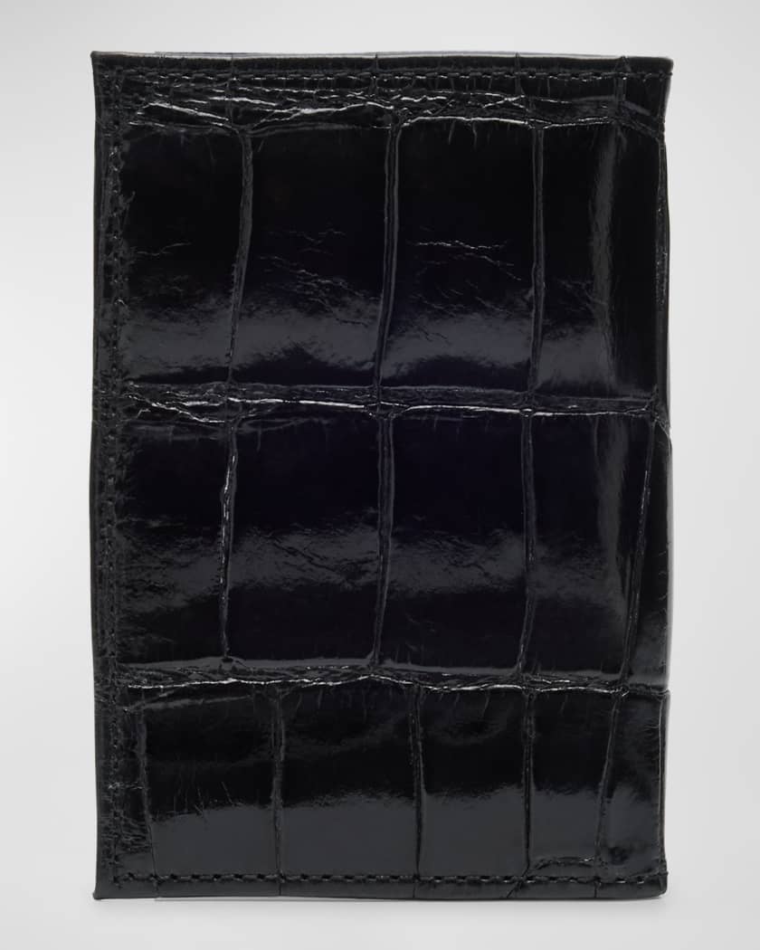 Men's Glazed Alligator Leather Bifold Card Case