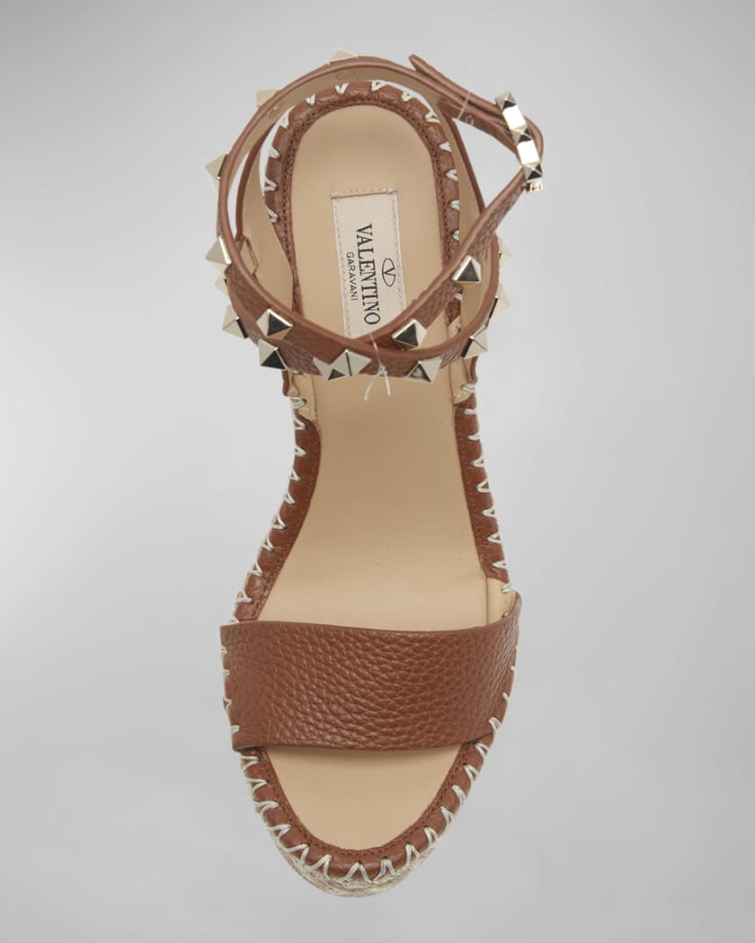 125mm Rockstud Double Wedge Espadrilles