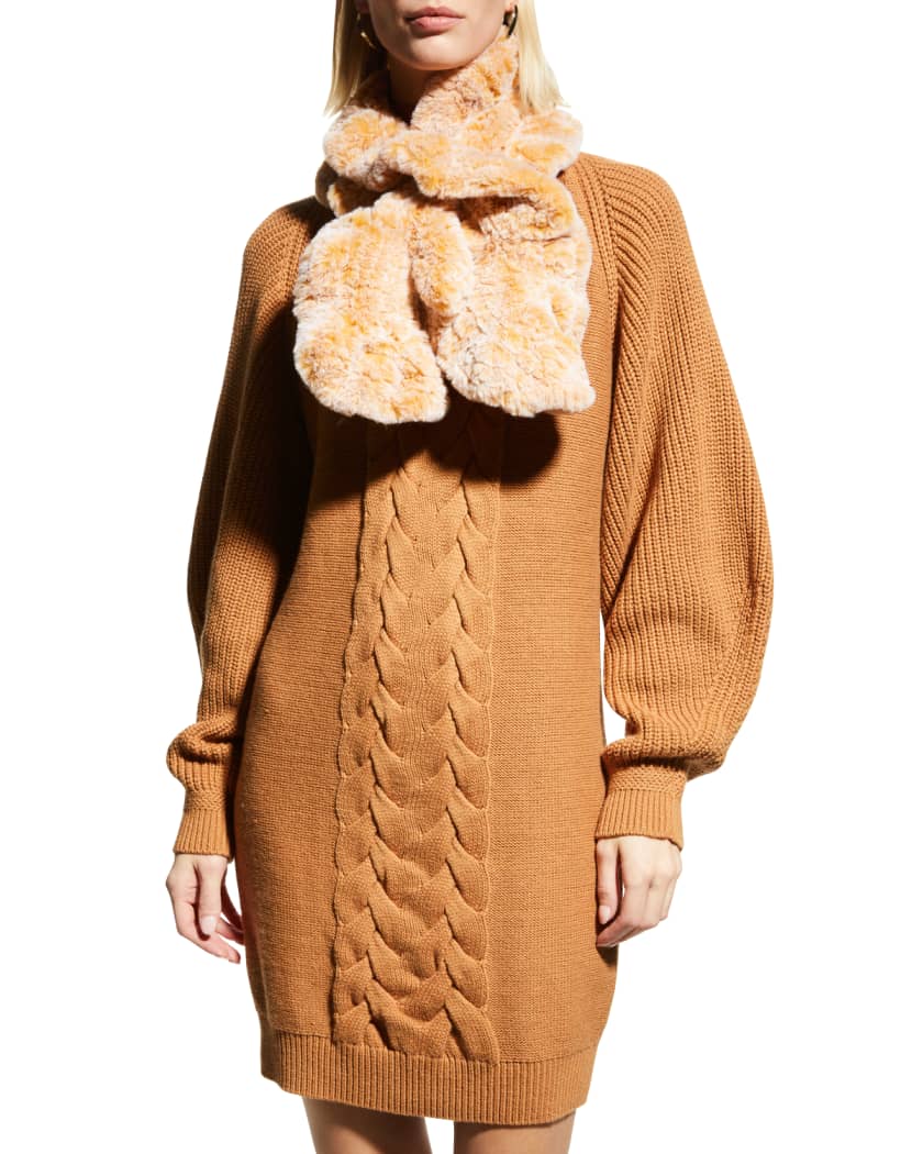 Jocelyn Ruffle Faux Fur Pull Through Scarf Neiman Marcus