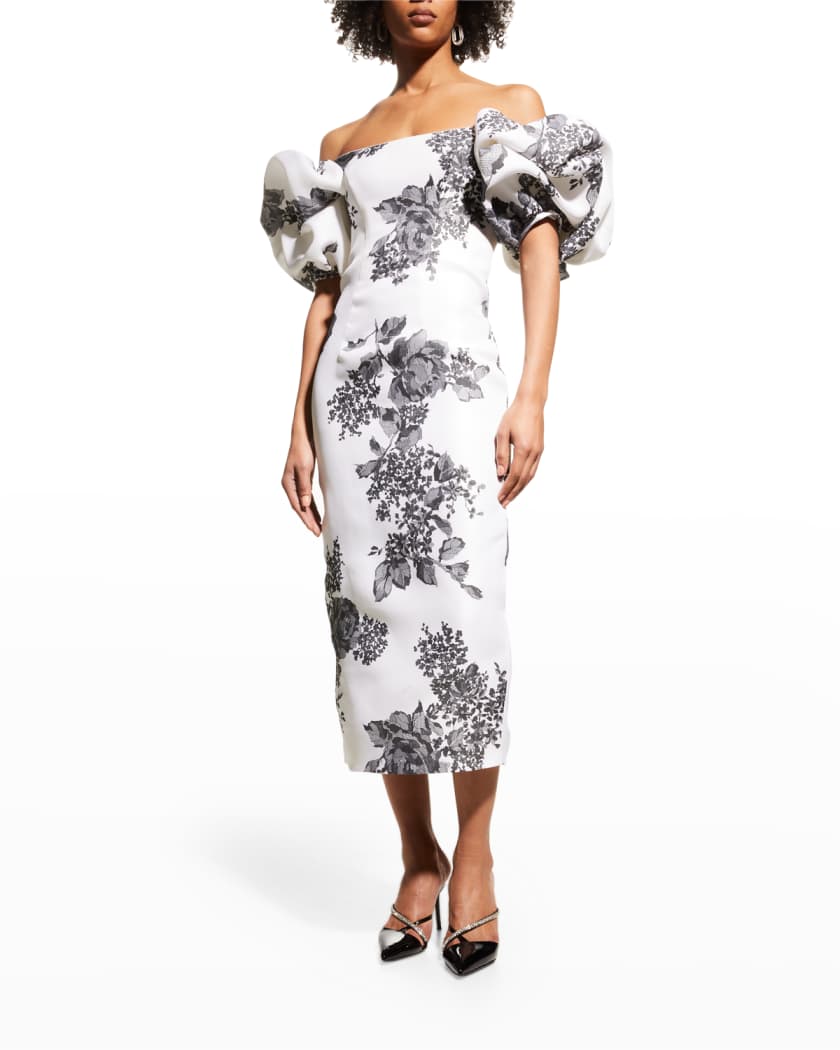 Ameri◆MEDI OFF SHOULDER PUFF SLEEVE カーキM