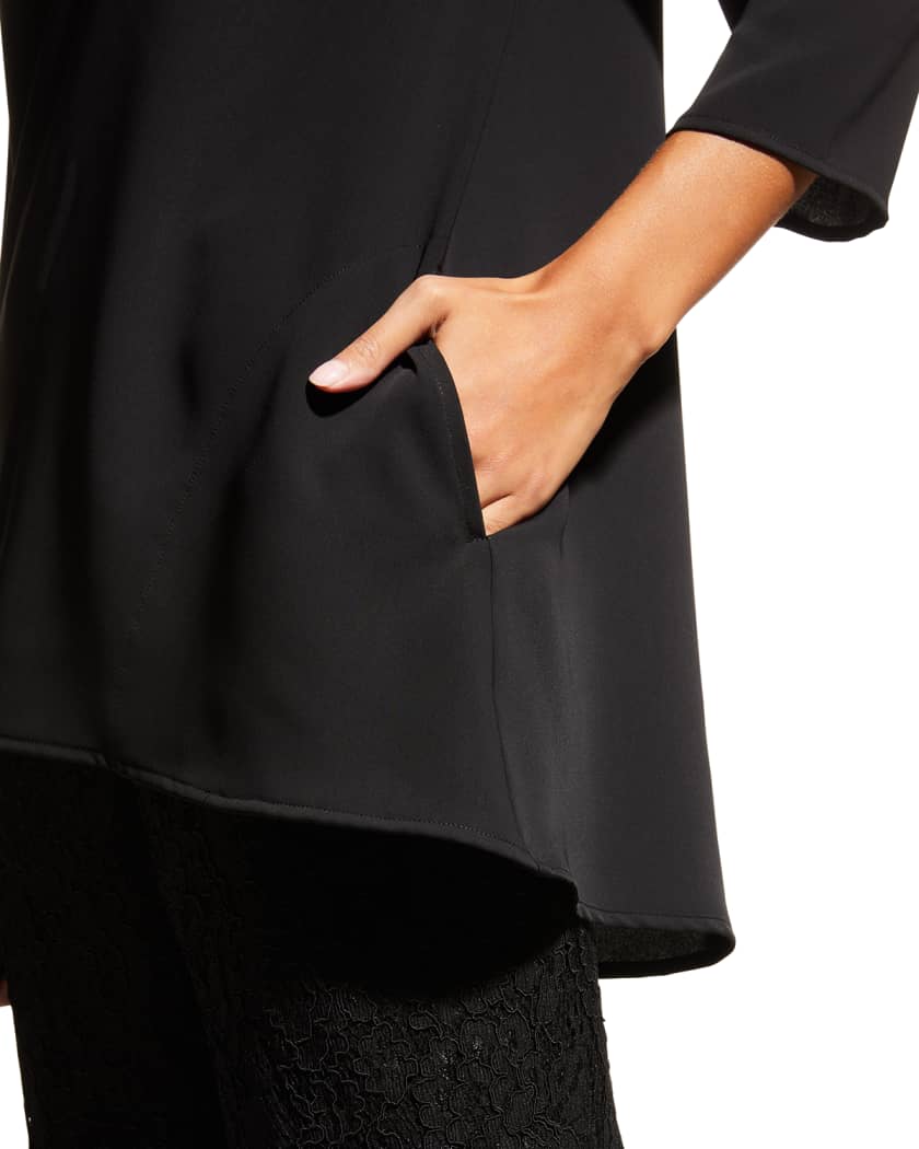 Caroline Rose Crepe Suzette Pocket Tunic Neiman Marcus