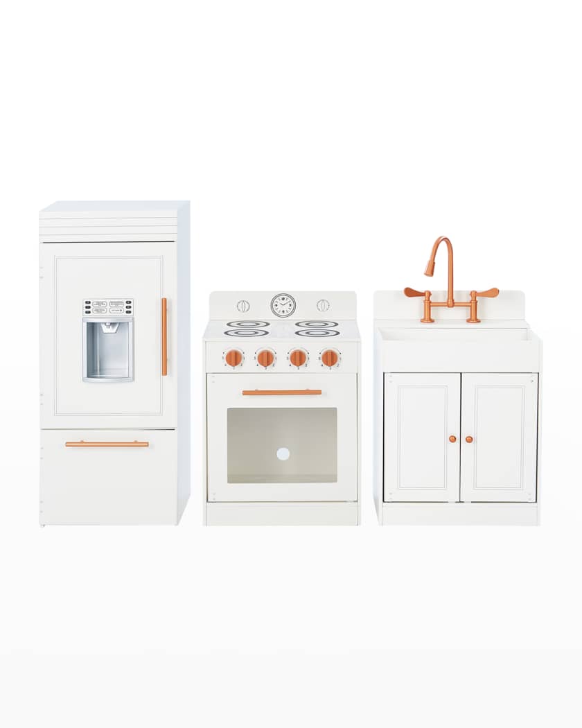 Teamson Kids Little Chef Paris Wood Play Kitchen, White/Rose Gold