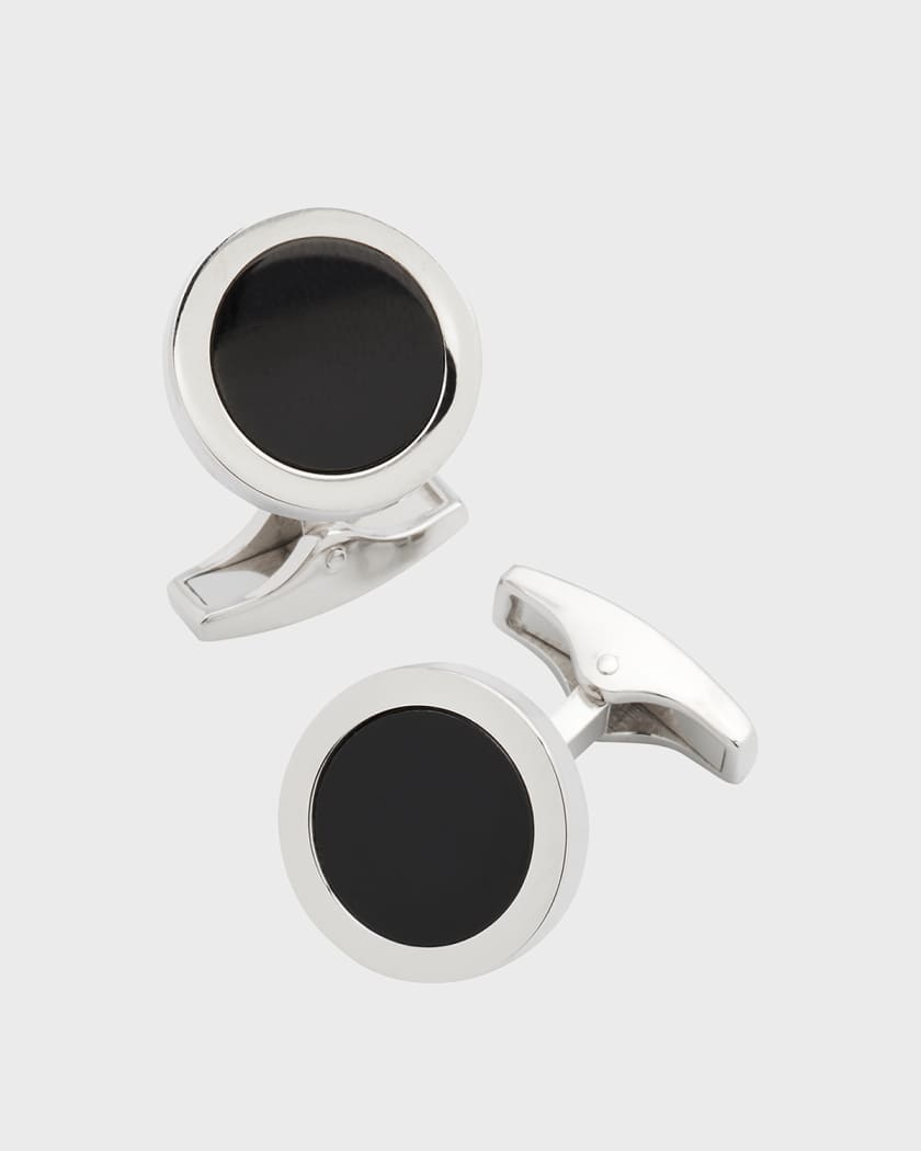 Men's Black Onyx Cufflinks & Dress Stud Set