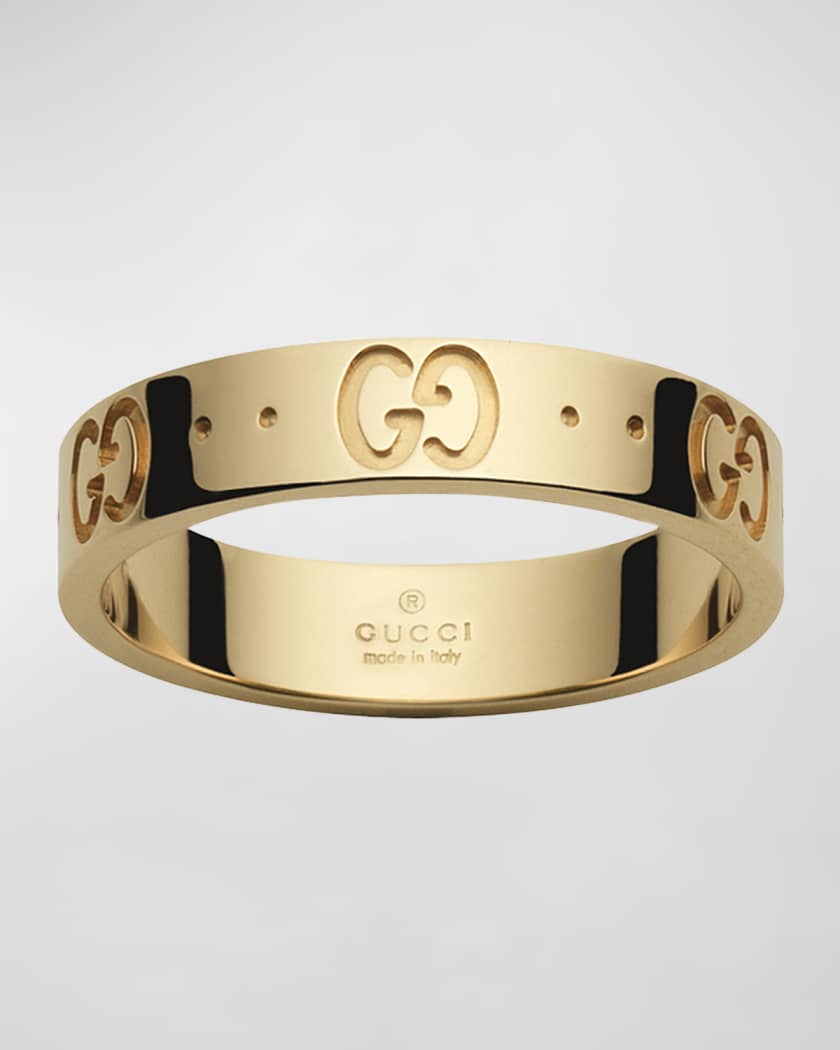 Gucci Icon GG Thin Band Ring in 18K Gold, Size 6-7.5 | Neiman Marcus