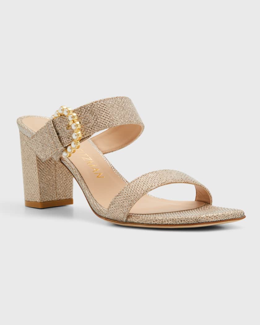 Stuart Weitzman Piper 75mm Crystal Embellished Block Heel Sandals