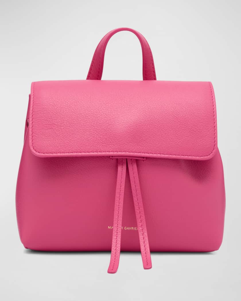 MCM Signature Soft Pink Diamond Logo Leather Mini Round Top Tote Crossbody  Bag