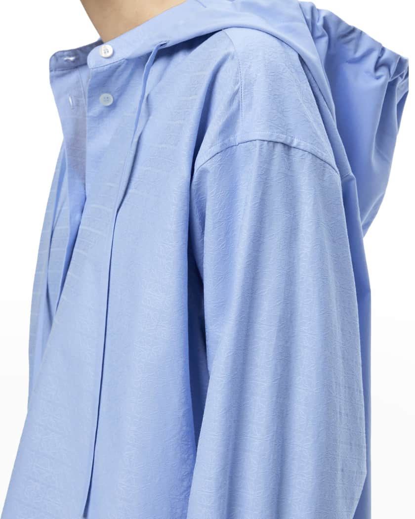 Loewe Hooded Anagram Jacquard Poplin Shirt