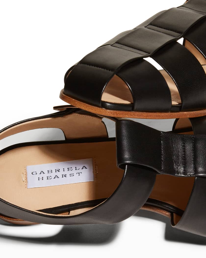 Gabriela Hearst Woven Calfskin Fisherman Sandals Neiman Marcus