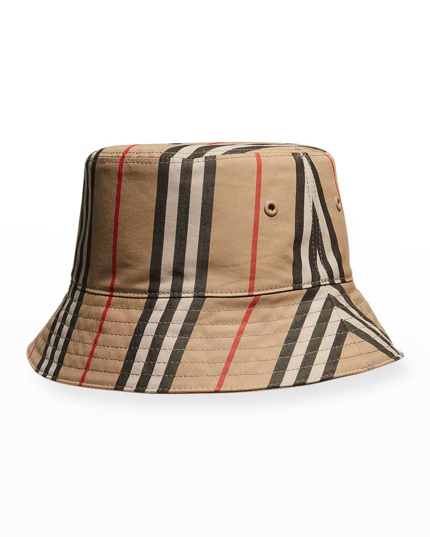 Burberry Reversible Icon Stripe Bucket Hat | Neiman Marcus