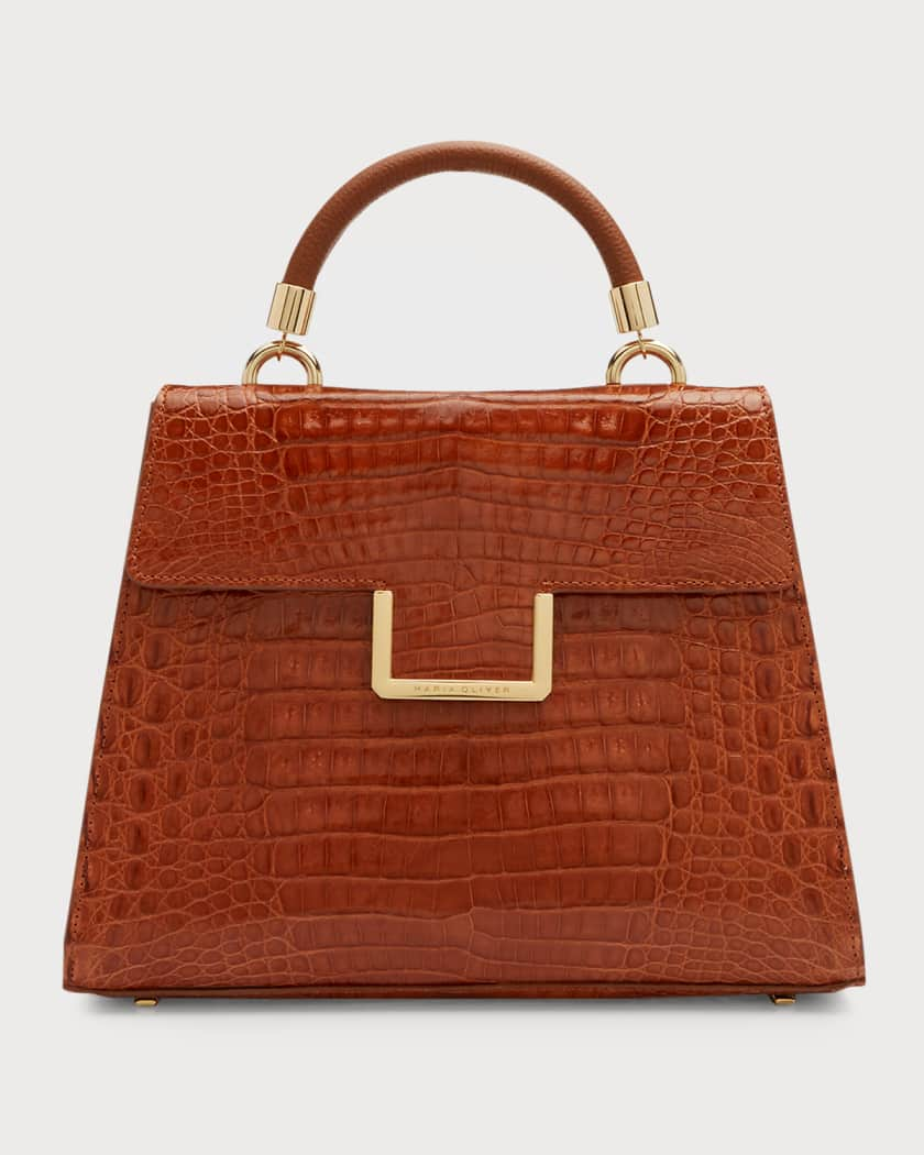 Camel Crocodile Michelle Work Purse