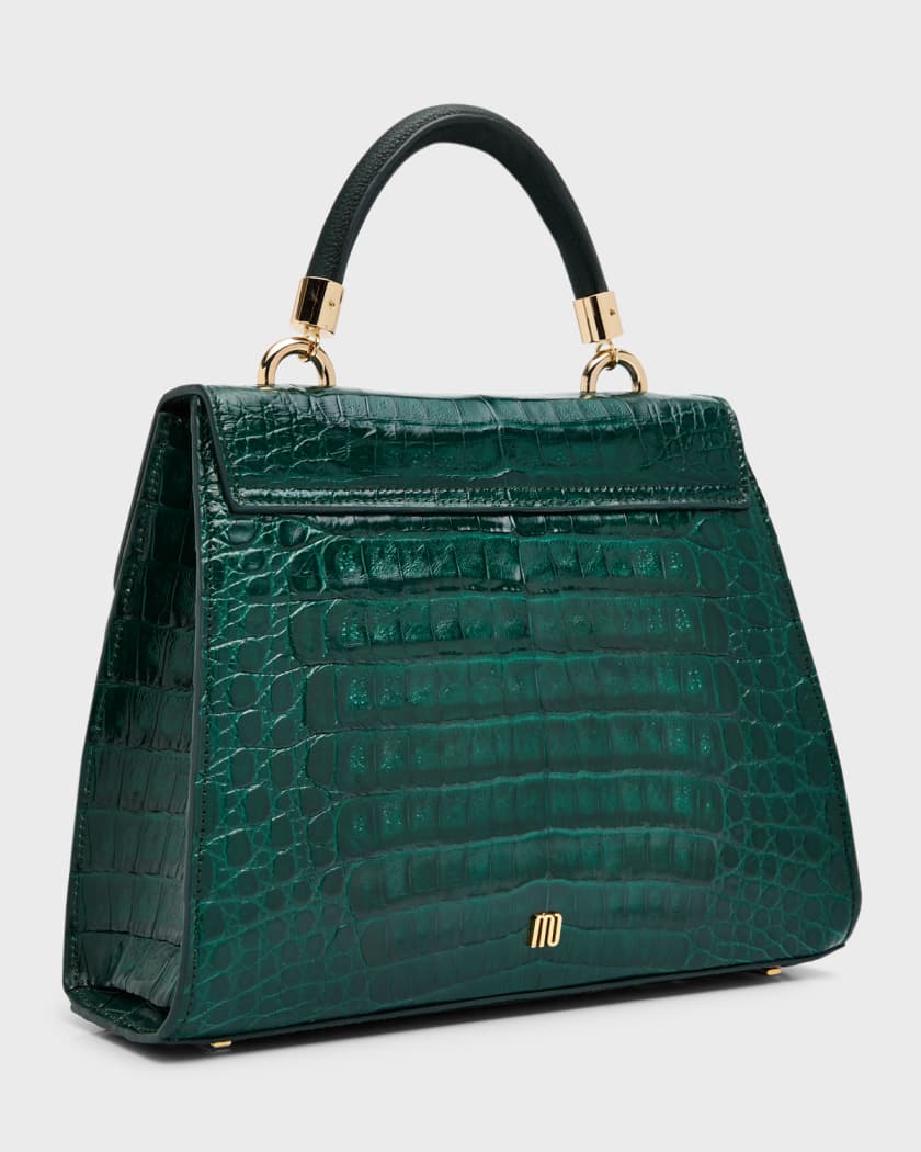 Maria Oliver Michelle Crocodile Top-Handle Bag