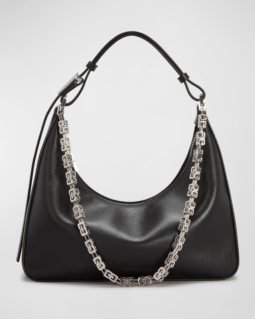 Givenchy Moon Cut-Out Calfskin Small Hobo Bag | Neiman Marcus