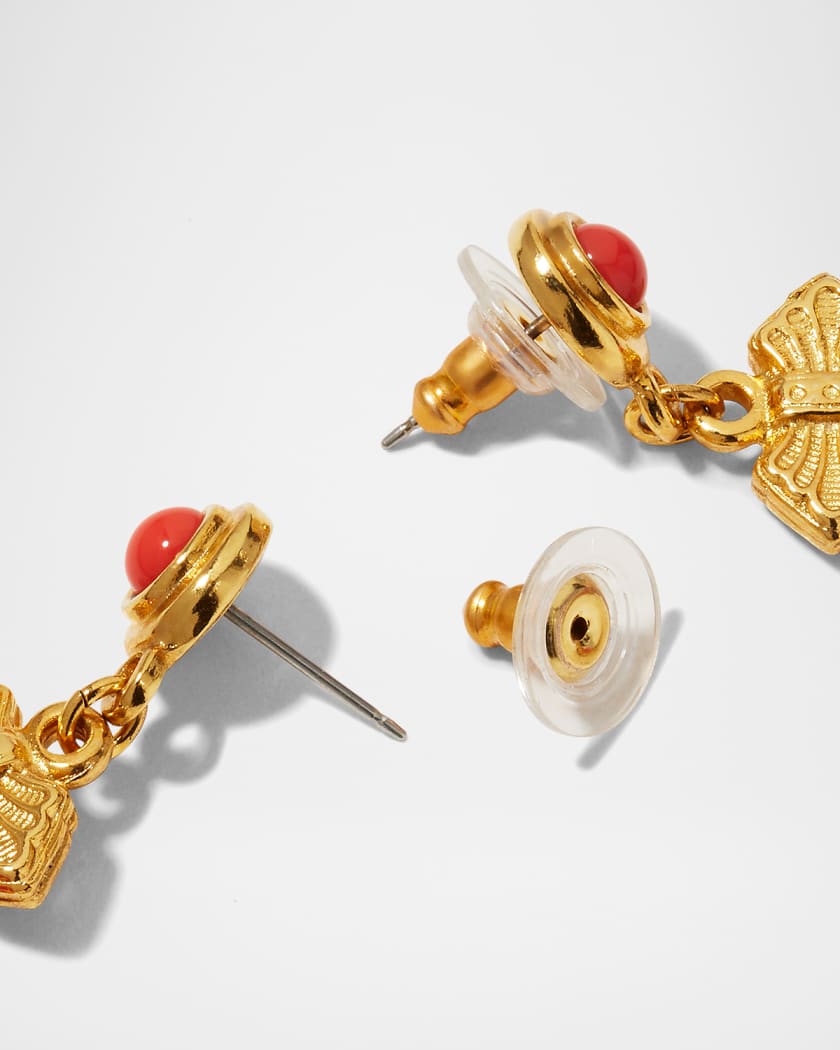 Red Oval Drop Earrings