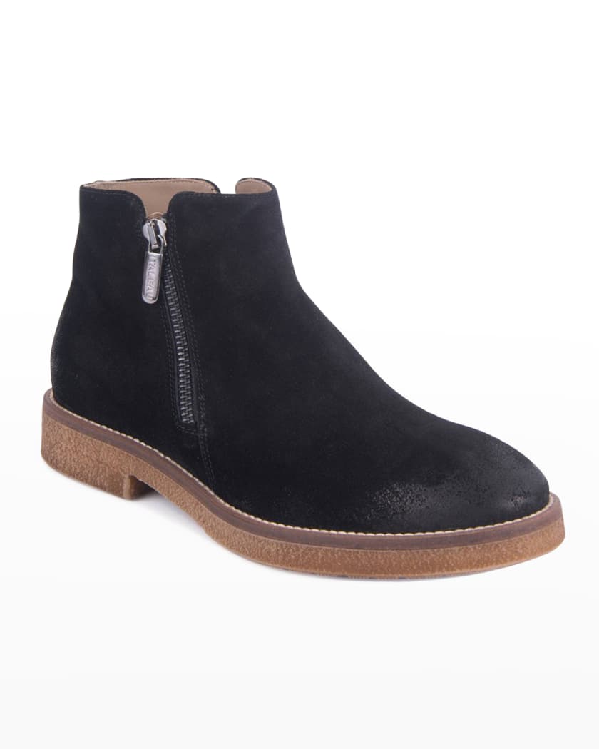 italeau foliana waterproof suede ankle booties