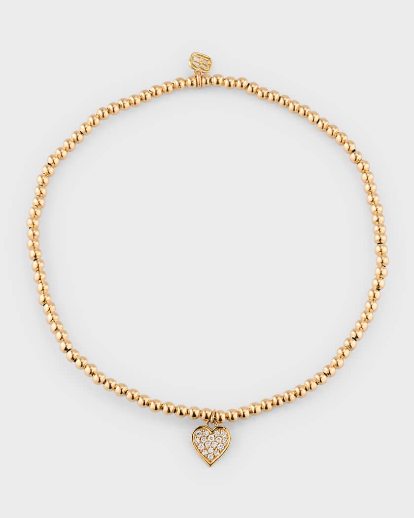 Sydney Evan | Shop Sydney Evan 14K Gold & Enamel Tiny Heart on Gold Beads