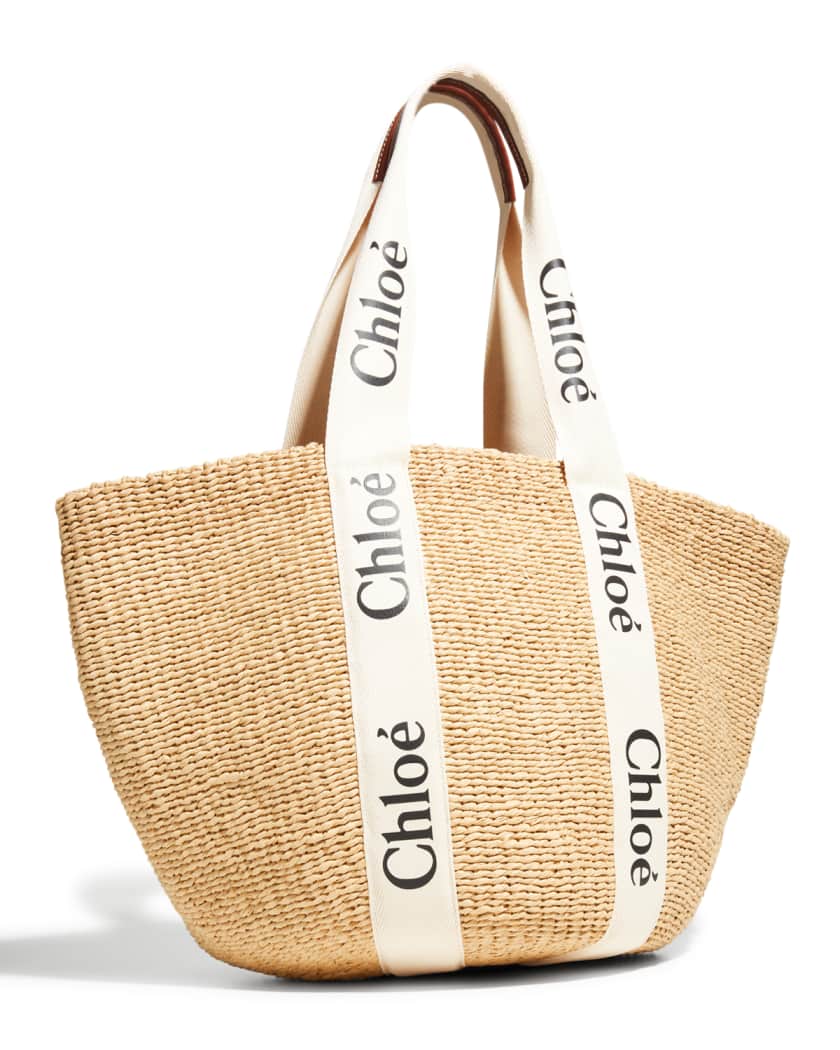 Woody Large Mifuko Basket Bag in Fair Trade Paper Embellished with Linen