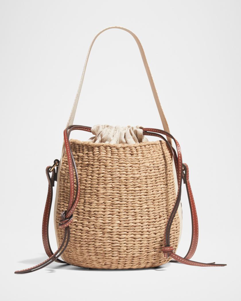 Woody Small Mifuko Basket Bag in Fair Trade Paper Embellished with