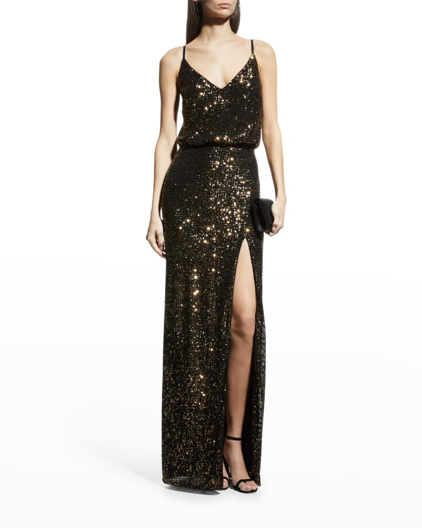 sequined blouson gown