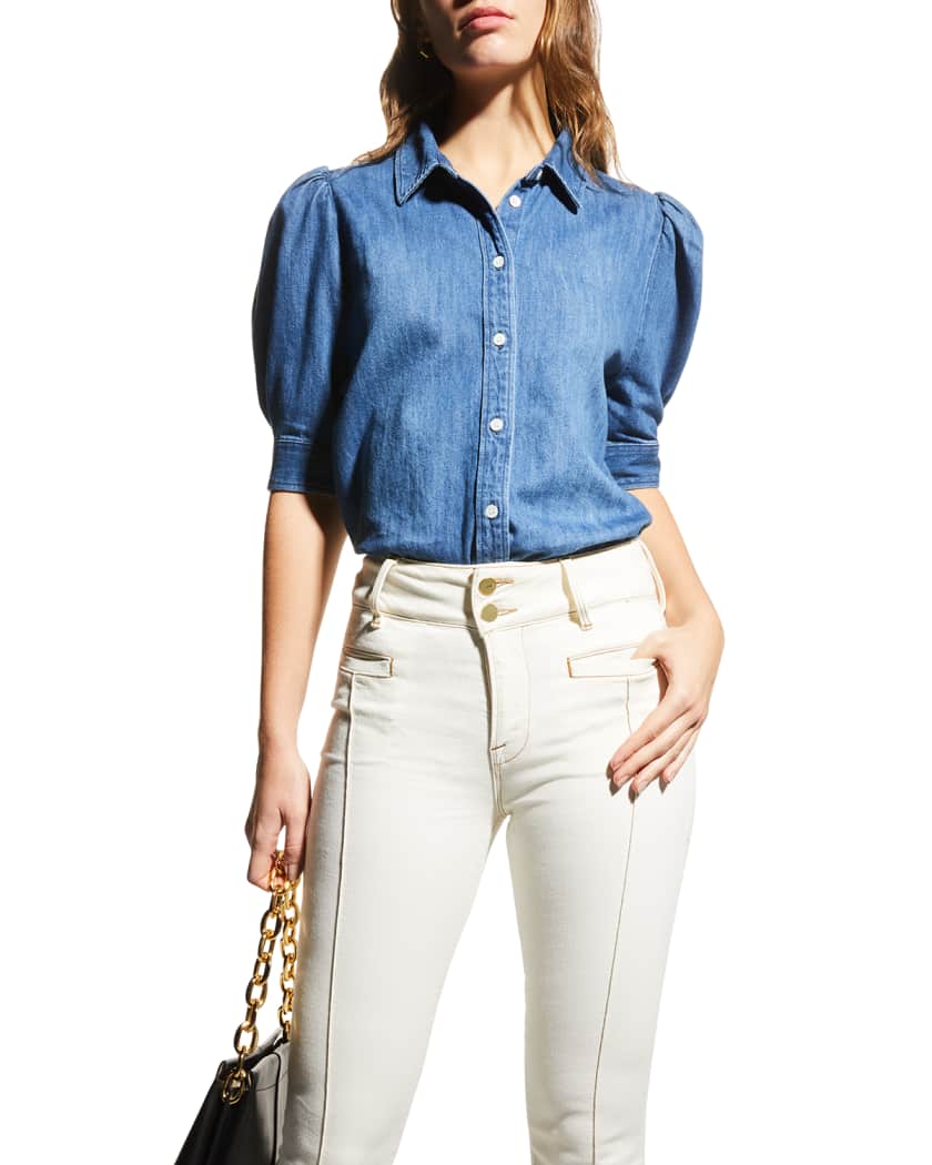 Frame Voluminous Puff Sleeve Shirt Neiman Marcus