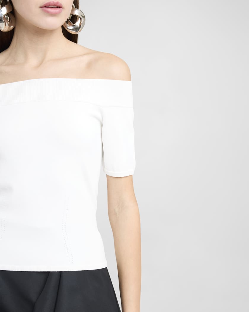 Viscose Knit Off-shoulder Crop Top