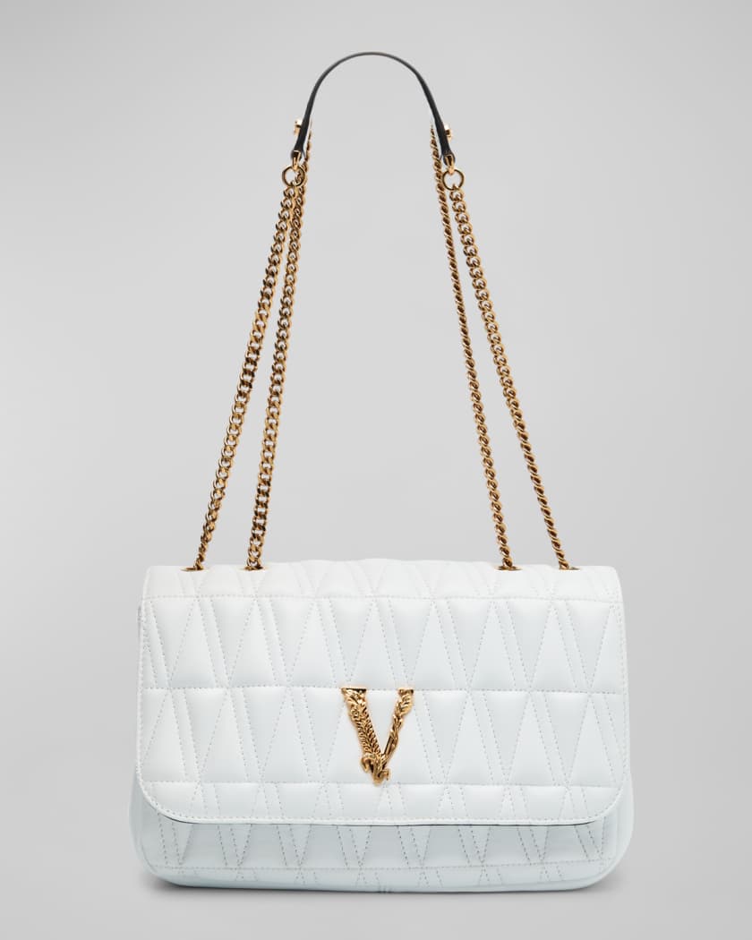 Versace virtus quilted shoulder bag hotsell