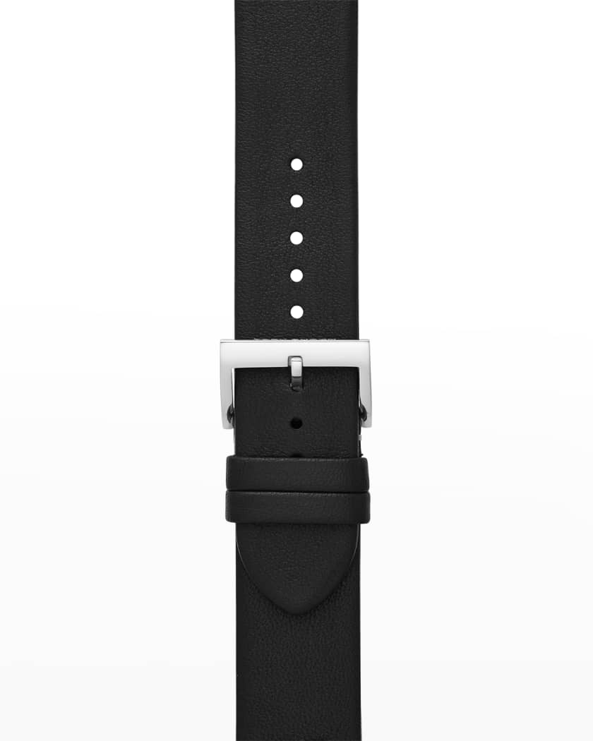Tory Burch McGraw Leather Apple Watch Band in Black, 38-40mm | Neiman Marcus