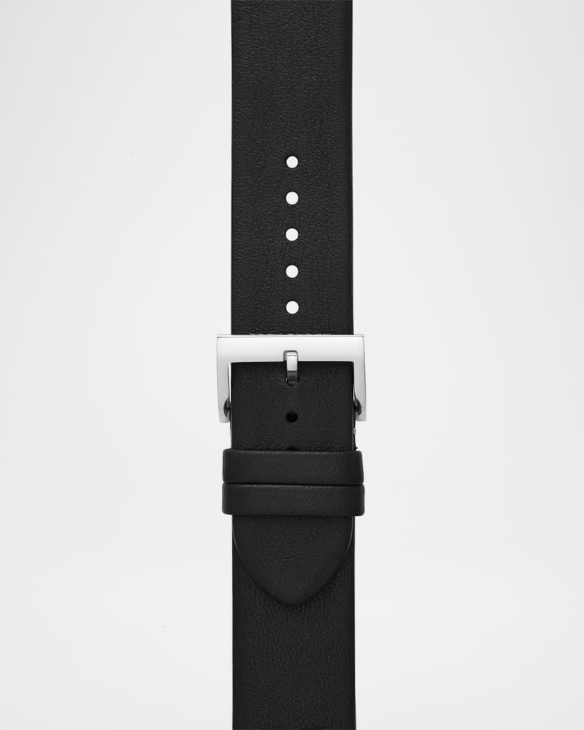 Tory Burch McGraw Leather Apple Watch Band in Black, 38-40mm | Neiman Marcus