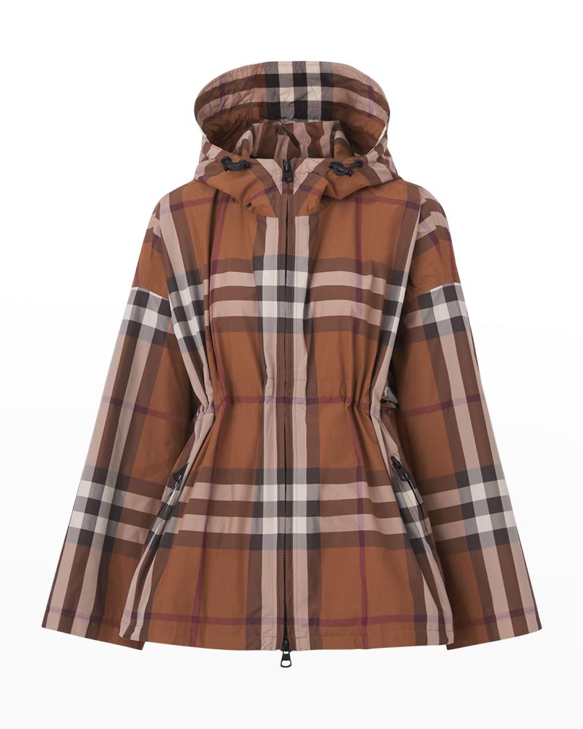 Burberry Check Hooded Jacket | Neiman Marcus