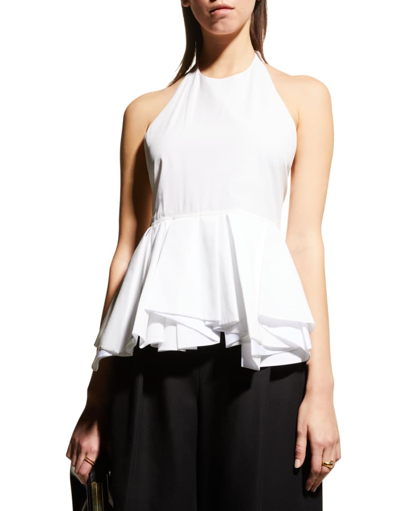 Jil Sander Halter Peplum Top Neiman Marcus