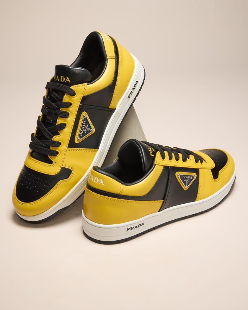 Black and yellow prada sneakers sales