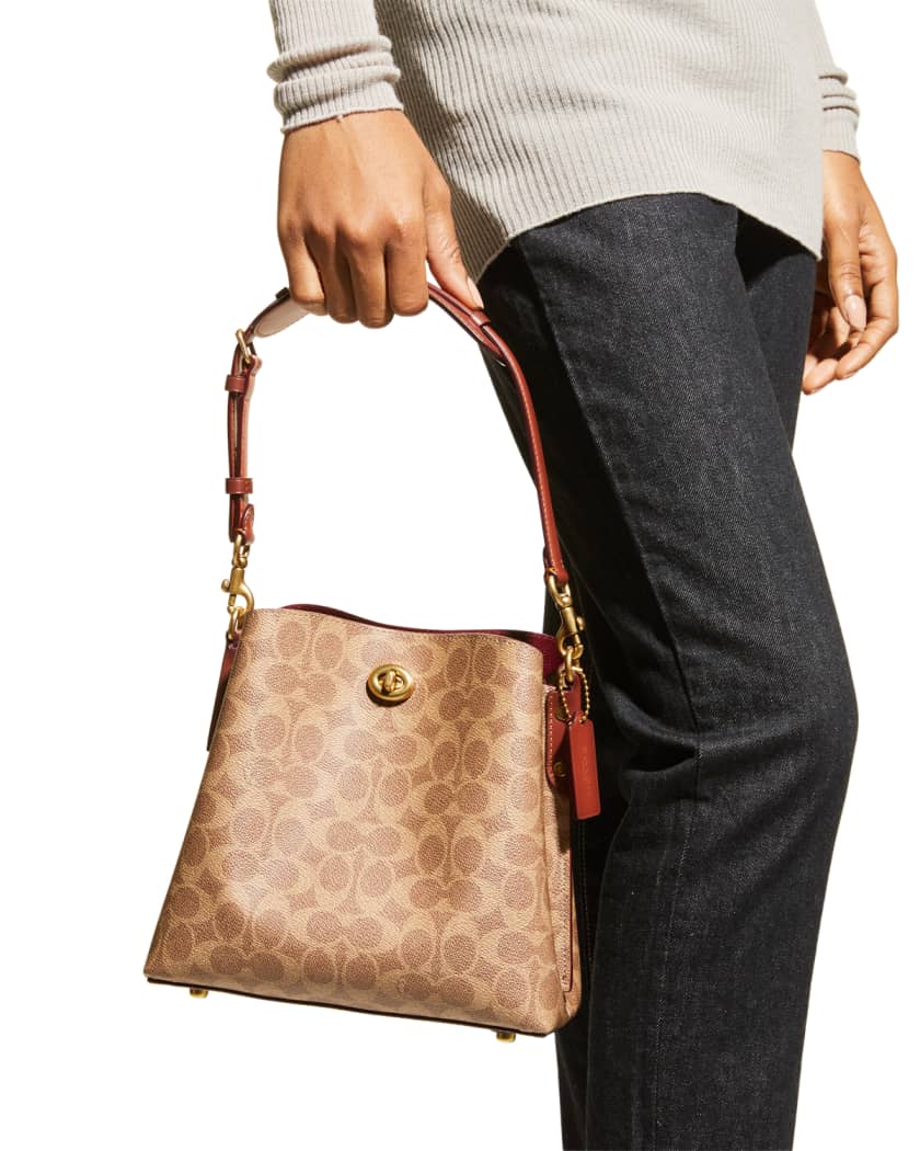 Coach Womens Monogram Canvas Wristlet Handbag