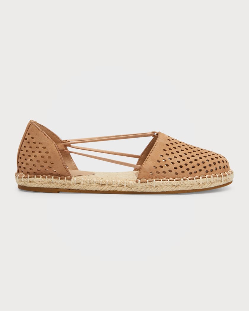 Eileen Fisher Lee Perforated Suede Flat Espadrilles | Neiman Marcus