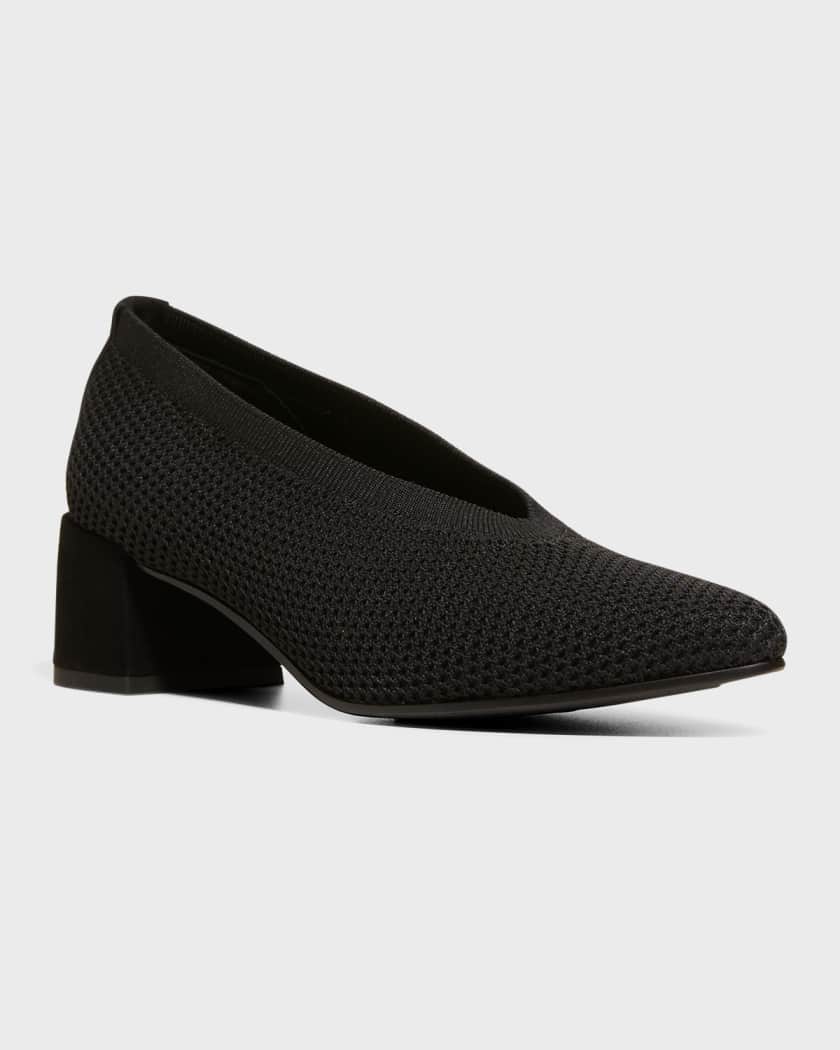 Eileen Fisher Gabby Knit Block Heel Pumps Neiman Marcus