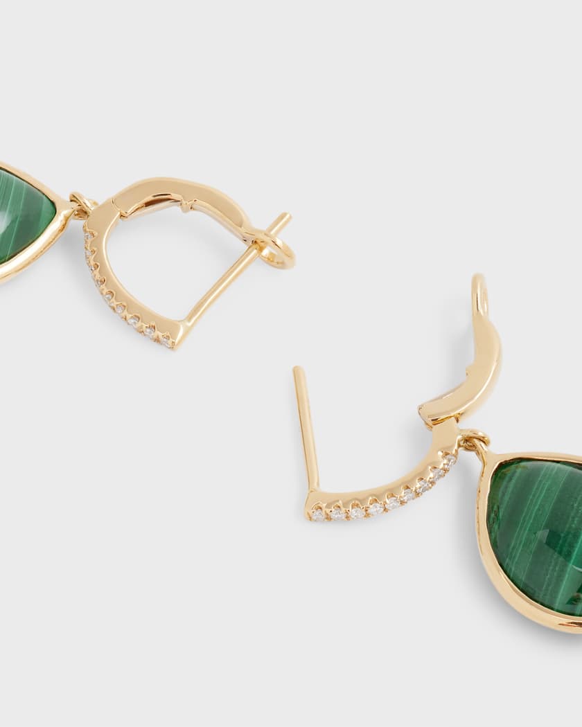 Frederic Sage 18K Yellow Gold Small Pear-Shape Luna Malachite Earrings with  Diamonds | Neiman Marcus