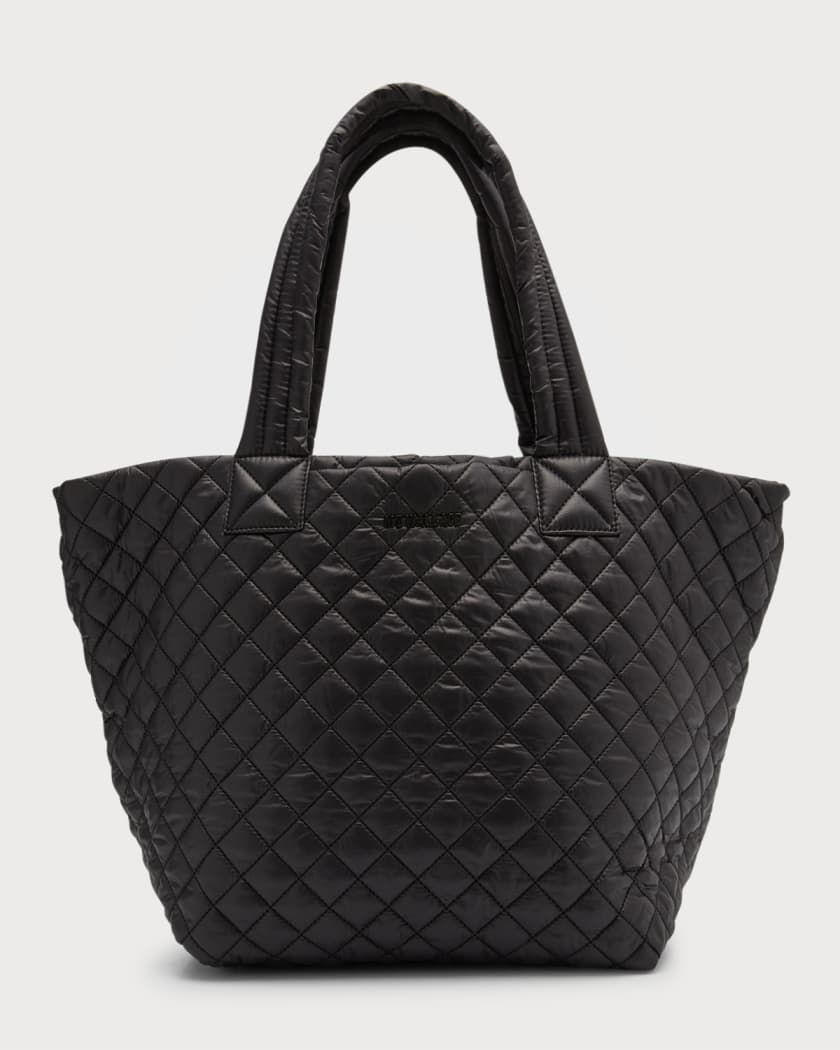 Large Metro Quilted Tennis Tote Bag in Black